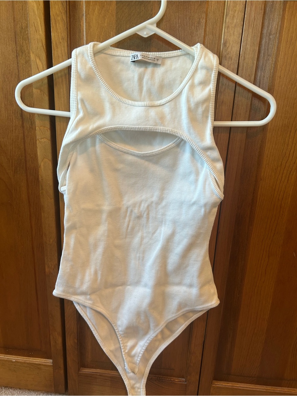 Zara Cream Ribbed Tank Bodysuit
